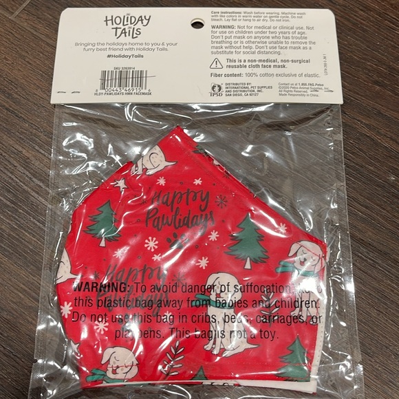 Happy Pawlidays Dog Print Face Mask. NWT. *Benefits Animal Rescue* - Picture 2 of 5
